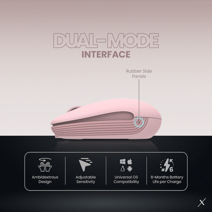 VolkanoX Asher Bluetooth Wireless Mouse - Rose | VKX-203-RS