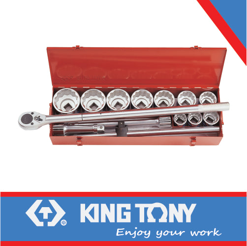 KING TONY SOCKET SET 14PC 1" 36 80MM 12P | 8015MR