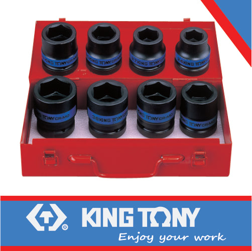 KING TONY SOCKET SET 8PC 1" IMPACT 24 41MM 6P | 8410MP