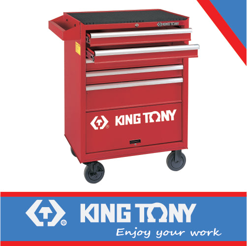 KING TONY TOOL TROLLEY 5 DRAW BALL BEARING SLIDES | 87432 5b
