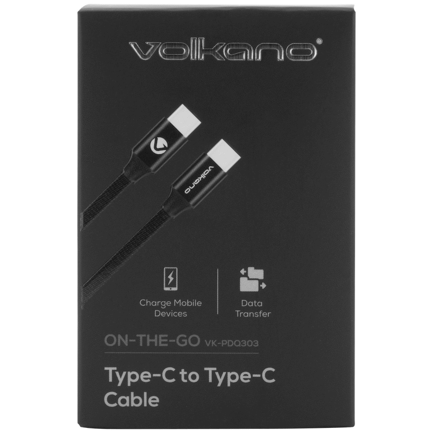 Volkano On-The-Go Type-C to Type-C 30w Cable - Black | VK-PDQ-303-BK