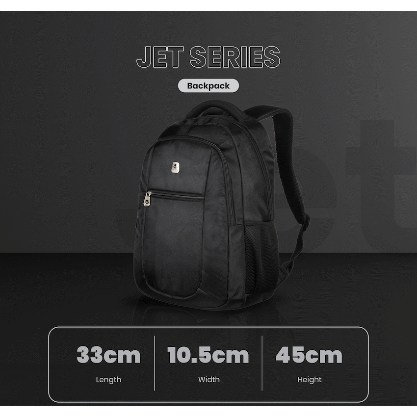 Volkano Jet Backpack 15.6" - Black | VL1020-BK