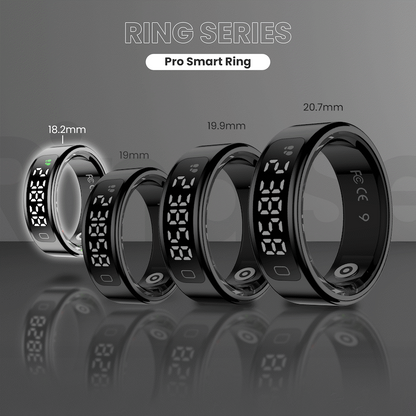Volkano Ring Series Ring Pro Smart Ring with Charging Case - 18.2mm | VK-5099-M-BK