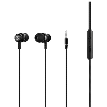 Volkano Earphones with Mic - STANNIC SERIES - Black | VSN202-BLK[V2]