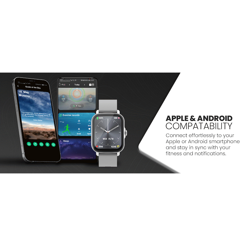 Volkano Active Tech Serene series Watch with heart rate monitor - Silver | VK-5072-SL[V2]