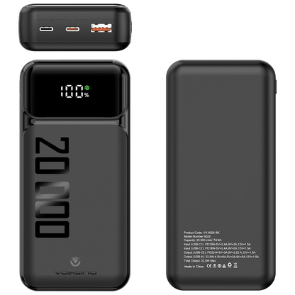 Volkano Roma Series 20000mah PD 22.5w Power Bank | VK-9025-BK