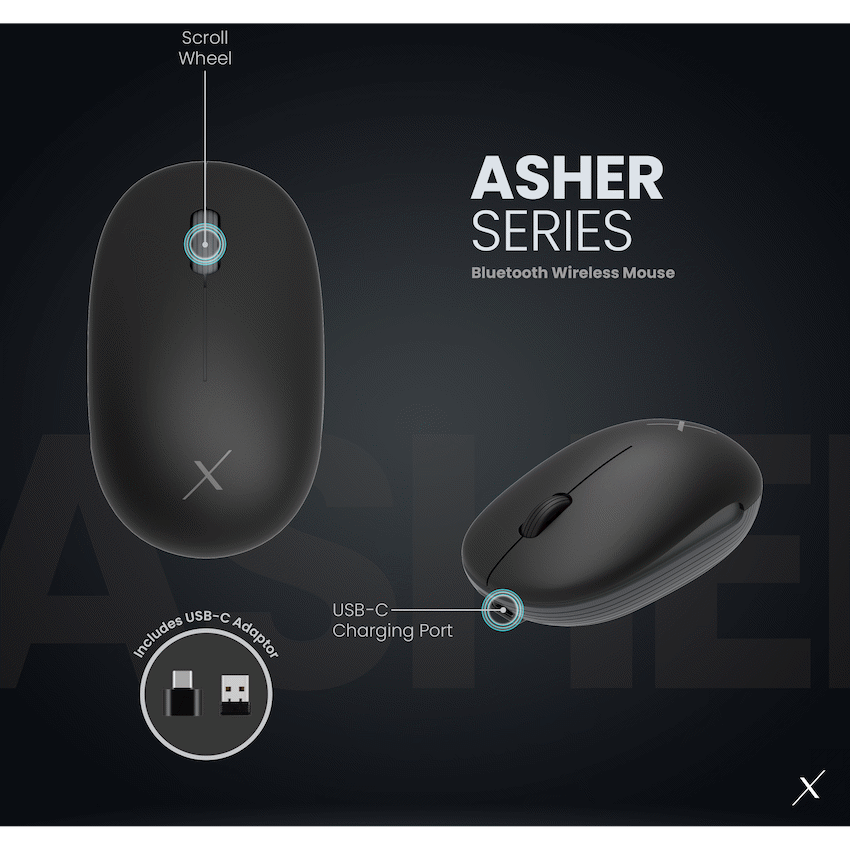VolkanoX Asher Bluetooth Wireless Mouse - Graphite | VKX-203-GT