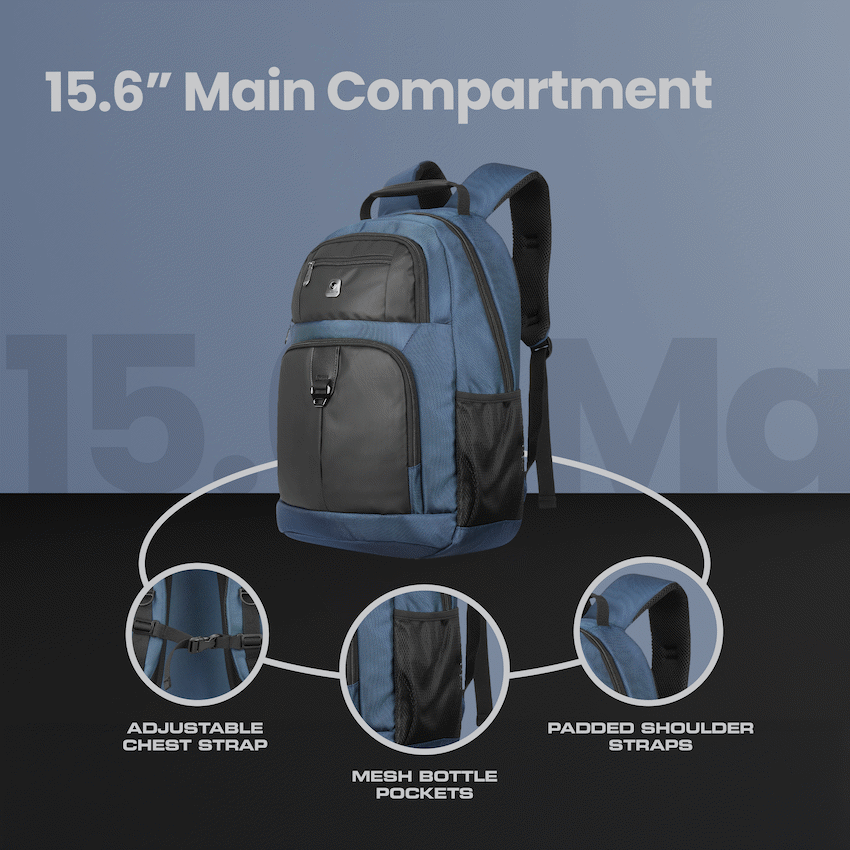 Volkano Franklin 15.6" Laptop Backpack - Navy/Black | VK-7144-NVBK