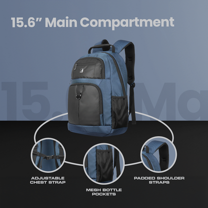 Volkano Franklin 15.6" Laptop Backpack - Navy/Black | VK-7144-NVBK