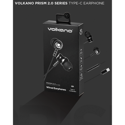 Volkano Prism 2.0 Series Type-C Earphone - Black | VK-1019-BK[V1]