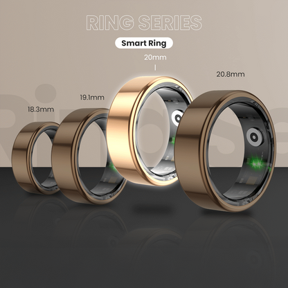 Volkano Ring Series Smart Ring with Charging Case - 20mm | VK-5098-VL-GD