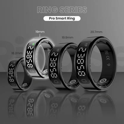 Volkano Ring Series Ring Pro Smart Ring with Charging Case - 19mm | VK-5099-L-BK