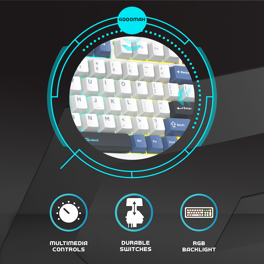 Volkano Gaming Phantom X2  TKL Mechanical Tri-Mode Wireless Keyboard | VG-209-BK