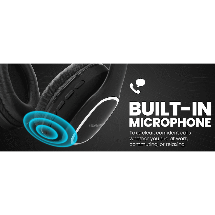 Volkano Phonic Series Bluetooth Full Size Headphones - Black | VK-2002-BK