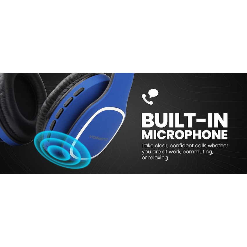 Volkano Phonic Series Bluetooth Full Size Headphones - Blue | VK-2002-BL