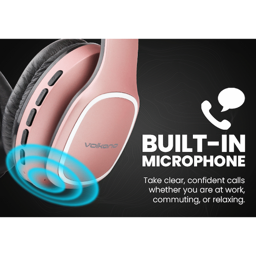 Volkano Phonic Series Bluetooth Full-Size Headphones - Rose Gold | VK-2002-GD