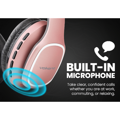 Volkano Phonic Series Bluetooth Full-Size Headphones - Rose Gold | VK-2002-GD