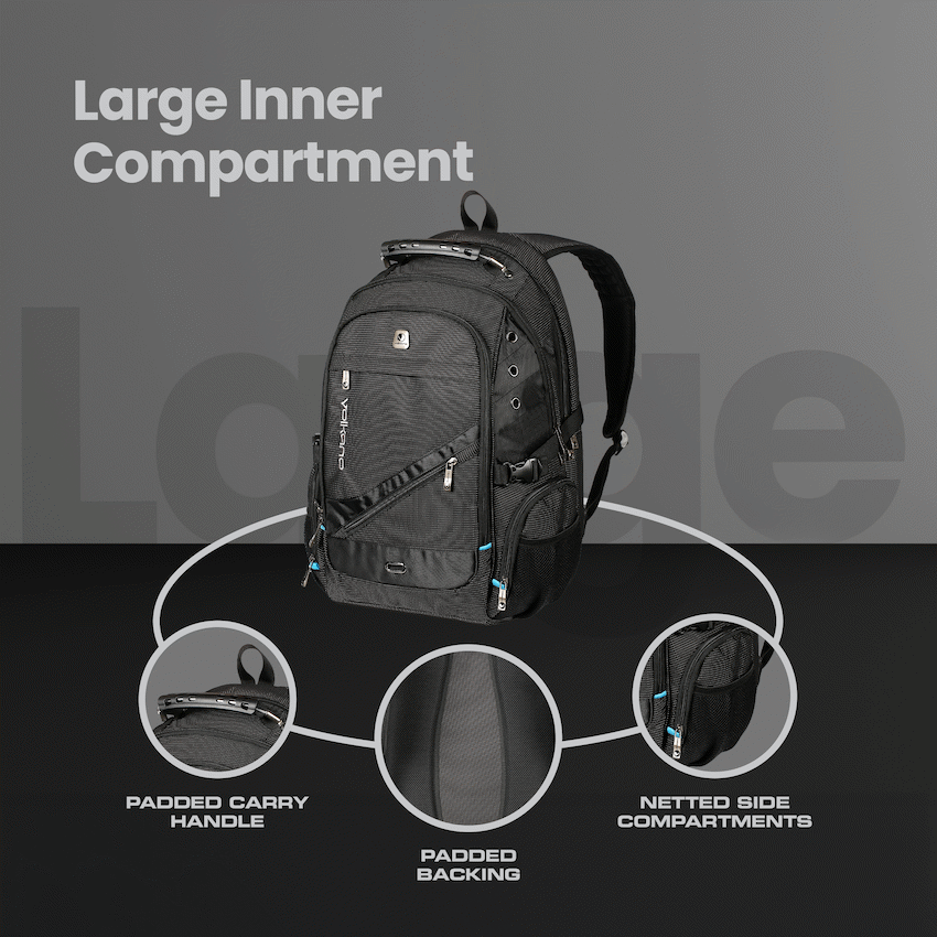 Volkano G-Unit Backpack - Black/Grey/Turquoise | VK-7027-BKGR