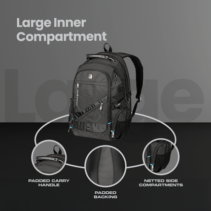Volkano G-Unit Backpack - Black/Grey/Turquoise | VK-7027-BKGR