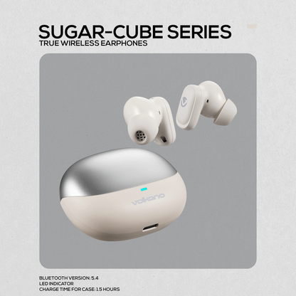 Volkano Sugar-Cube Active Noise-Cancelling True Wireless Earphones - Nude | VK-2222-ND