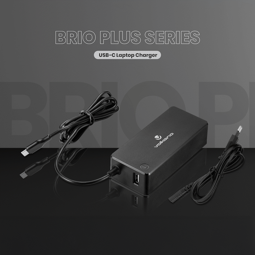 Volkano Brio Plus Series USB-C 65w Laptop Charger | VK-8052-BK