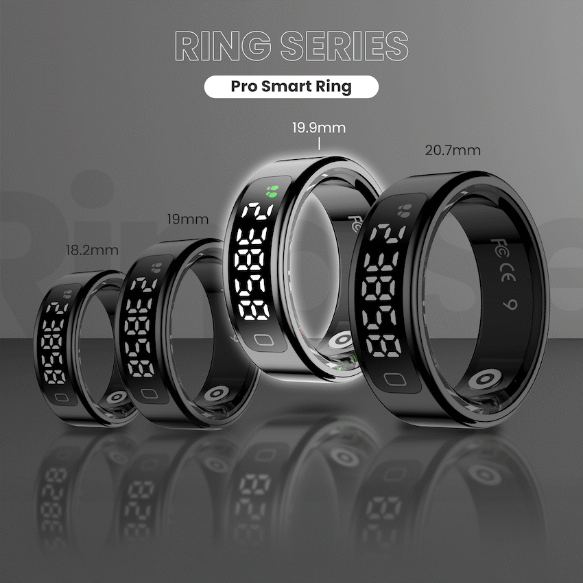 Volkano Ring Series Ring Pro Smart Ring with Charging Case - 19.9mm | VK-5099-XL-BK