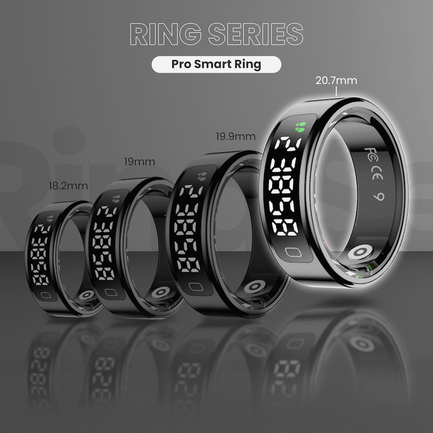 Volkano Ring Series Ring Pro Smart Ring with Charging Case - 20.7mm | VK-5099-SL-BK