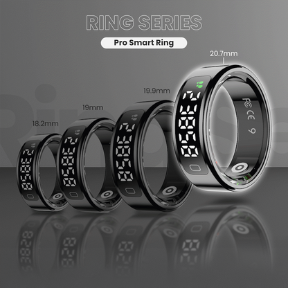 Volkano Ring Series Ring Pro Smart Ring with Charging Case - 20.7mm | VK-5099-SL-BK