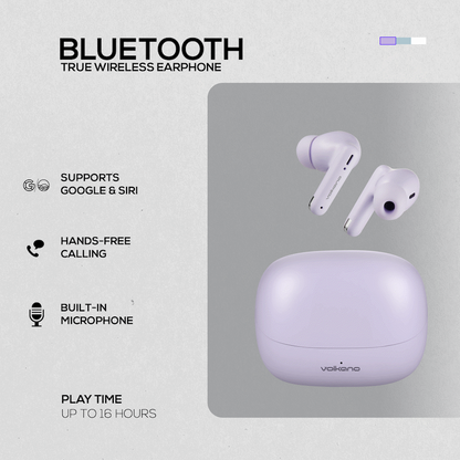 Volkano Jupiter Series TWS Earphones - Pastel Purple | VK-1158-PP