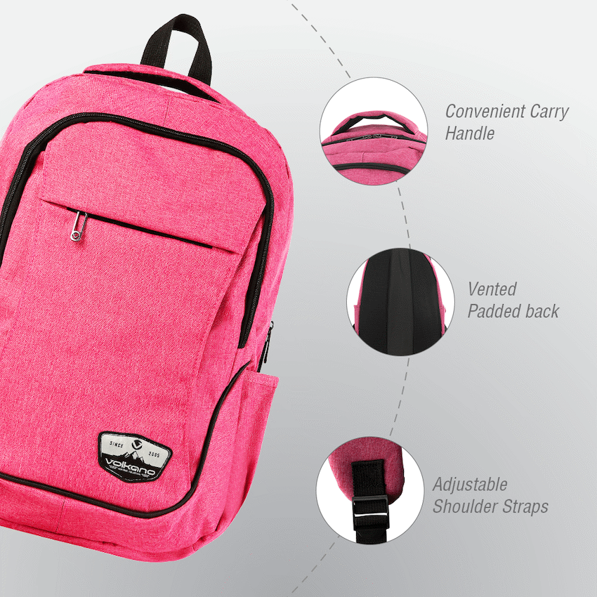 Volkano Victory Backpack - Pink Mel | VK-7038-PK