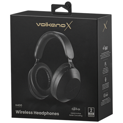 VolkanoX H400 Hybrid Active Noise Cancellation Headphones - Black | VXH-400-BK