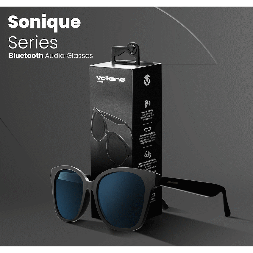 Volkano Sonique Series Bluetooth Audio Glasses - Dark Lenses | VK-80001-BK