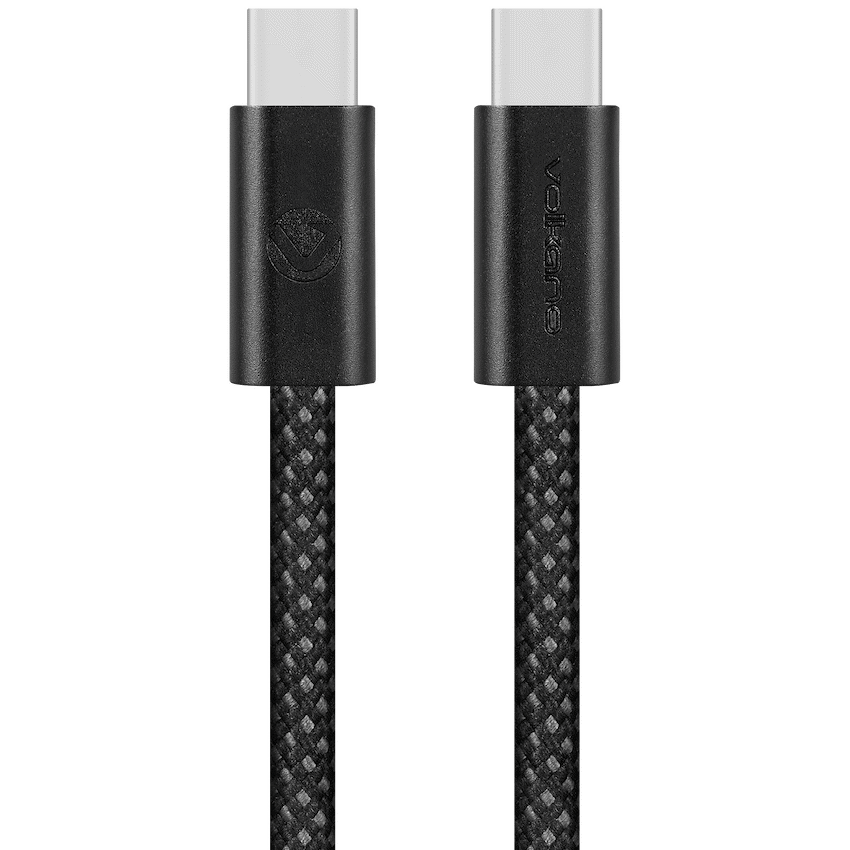 Volkano Weave Series 60w USB C to USB C 1.2m-Black | VK-30260-BK