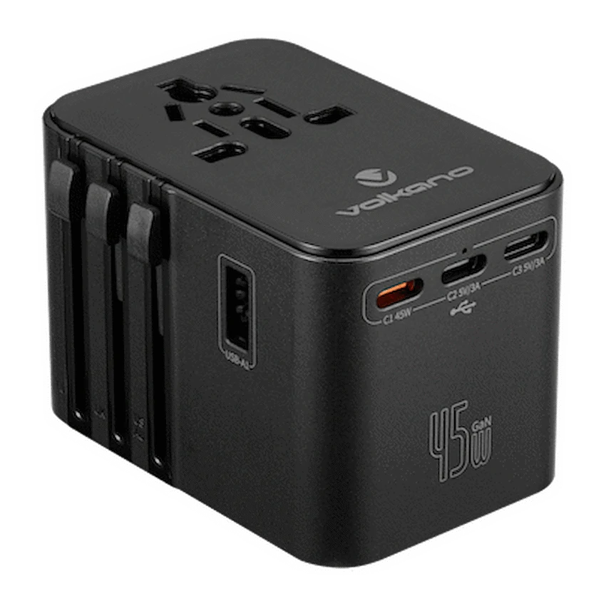 Volkano Jetsetter series 45W PD Travel Adaptor | VK-8027-BK