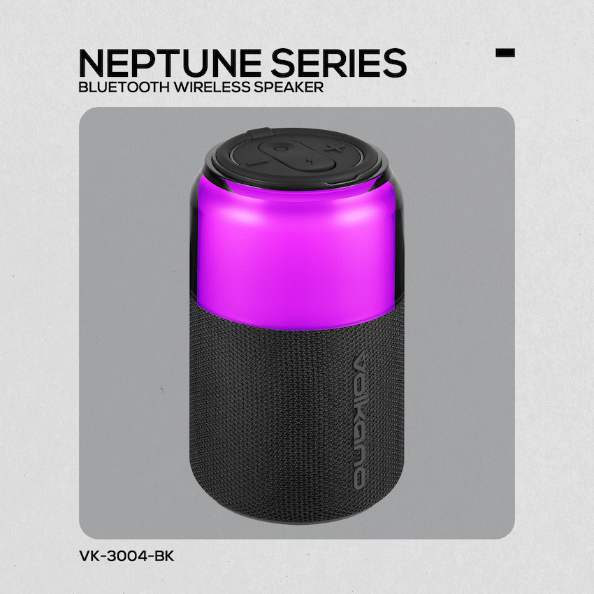 Volkano Neptune Bluetooth Wireless Speaker - Black | VK-3004-BK