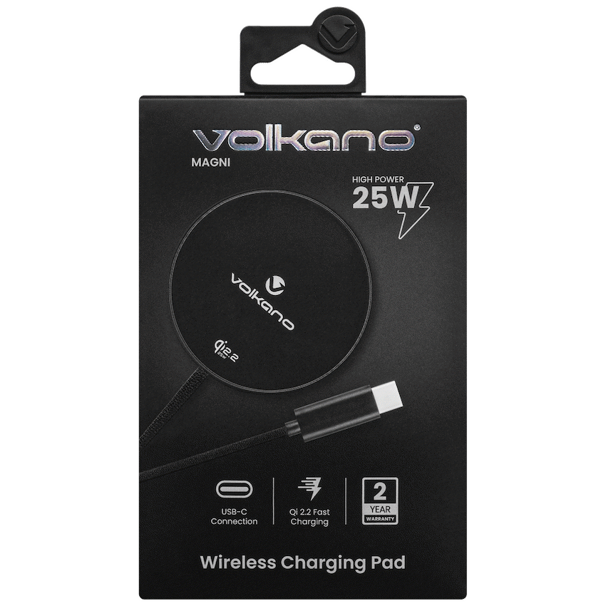 Volkano Magni Series Qi2.2 25W Wireless Charging Pad - Black | VK-8044-BK