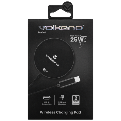 Volkano Magni Series Qi2.2 25W Wireless Charging Pad - Black | VK-8044-BK