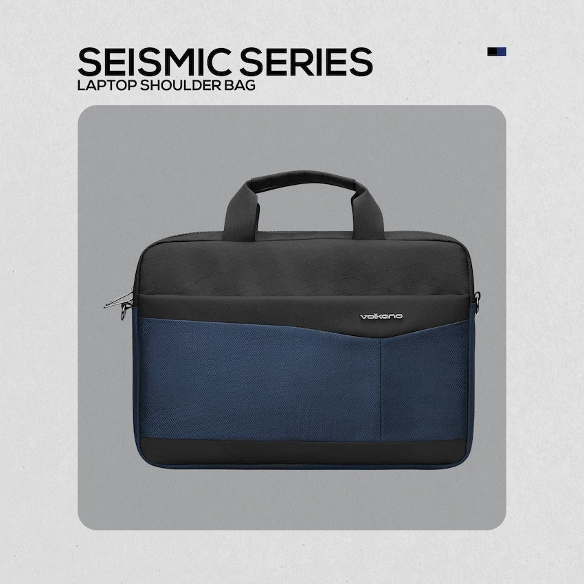Volkano Seismic 15.6" Laptop Shoulder Bag Blk/Nvy | VK-9180-BKNV