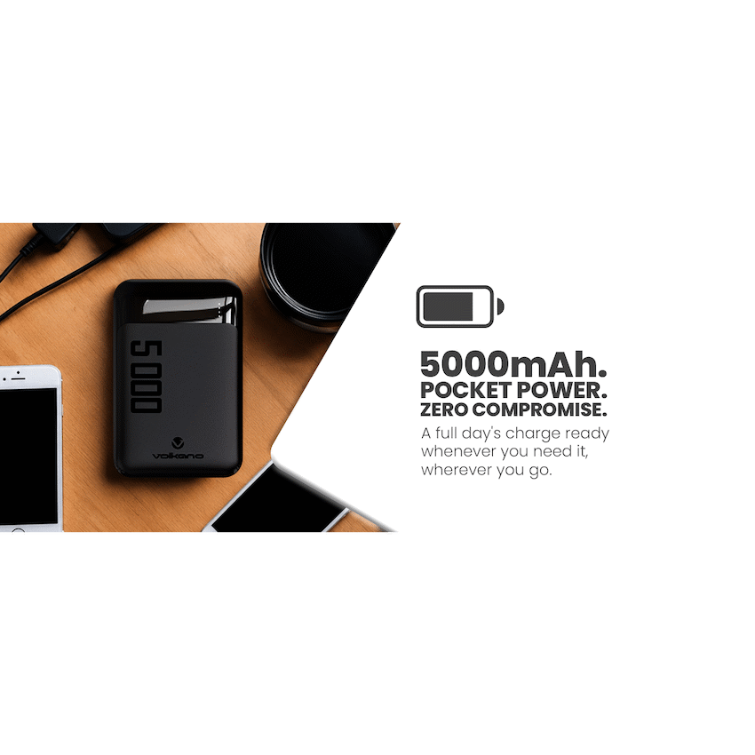 Volkano Punch Series 5000mah Power Bank | VK-9020-BK