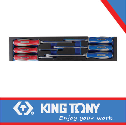 KING TONY SCREWDRIVER SET 6PC EVA FOAM | 9 30206MRG