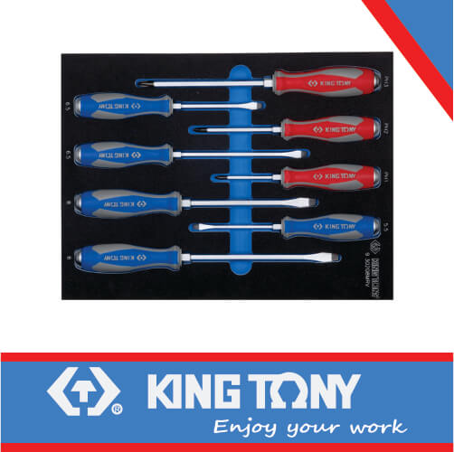 KING TONY SCREWDRIVER SET 8PC EVA FOAM | 9 30208MRV