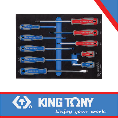 KING TONY SCREWDRIVER SET 10PC EVA FOAM | 9 31110MRV