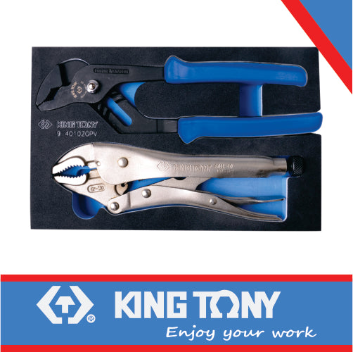 KING TONY PLIERS SET WATERPUMP AND VICE GRIP 2PC  EVA FOAM | 9 40102GPV