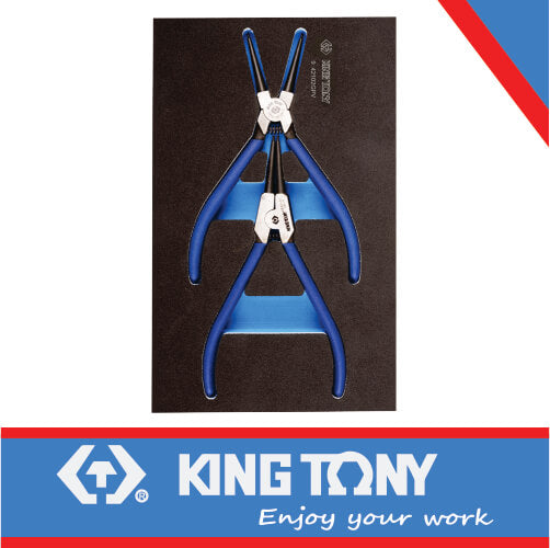 KING TONY PLIERS SET CIRCLIP INTERNAL 2PC EVA FOAM | 9 42102GPV