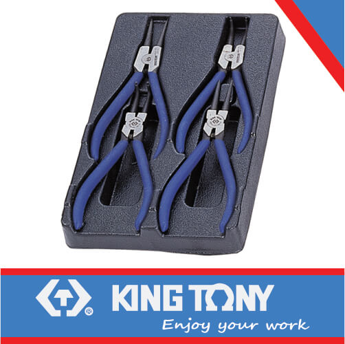 KING TONY PLIERS SET CIRCLIP 175MM 4PC | 9 42114GP