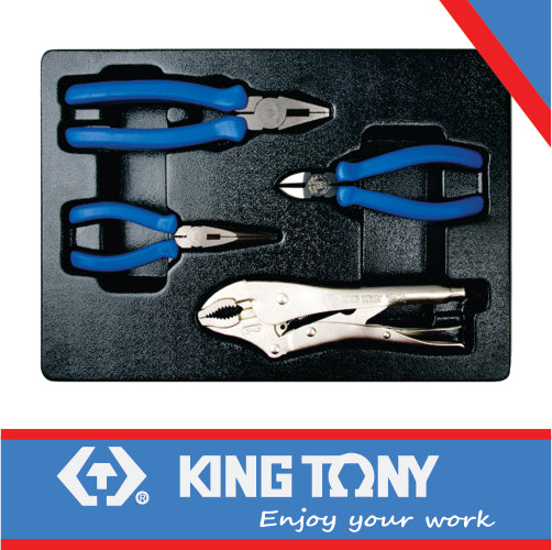 KING TONY PLIERS SET FOR TOOL TROLLEY 4PC | 9 42144GP