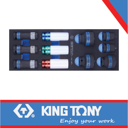 KING TONY SOCKET SET 11PC 1/2" IMPACT EVA FOAM | 9 4401MPV