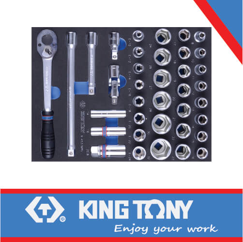 KING TONY SOCKET SET 37PC 1/2" EVA FOAM | 9 4537MRV