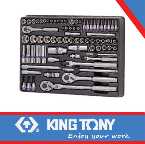 KING TONY SOCKET SET COMBINATION 1/4" AND 3/8" 75PC | 9 5575MR