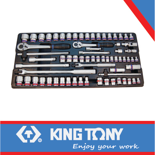 KING TONY SOCKET SET COMBINATION 3/8" AND 1/2" 69PC | 9 7069CR